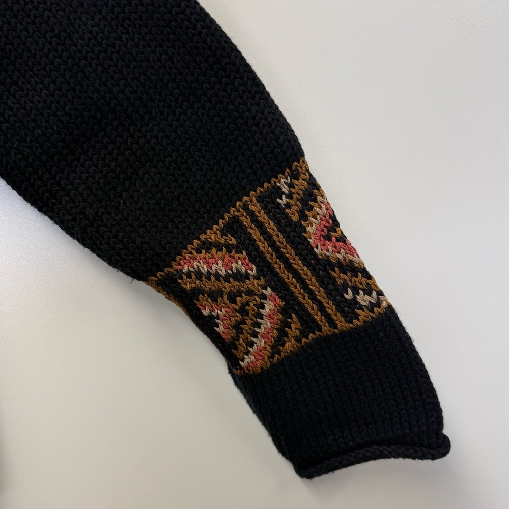 Peruvian Connection Aztec Pattern On Black Cardig… - image 3